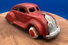1930s Hubley Chrysler Airflow Cast Iron Vintage Toy Car Red Heavy Automobile