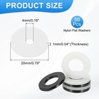 Meccanixity Nylon Flat Washers  M4 X 4mm Id X X X 20mm Od  White
