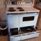Vintage 1950 s Ge Electric Stove  white  40 Inch W