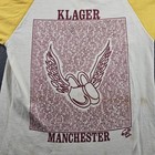 Vintage Klager Manchester Shirt Youth Medium Raglan Track Team Names Tee 80s