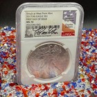 2017  w   1 Silver Eagle Fdoi Ngc Ms70 Charles Vickers Signed 1 Of 100 Flag Mint