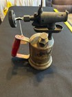 Vtg Antique Brass Blow Torch Wood Handle Untested-preowned