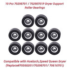 10pc 70298701 Dryer Support Roller Bearings Fits Huebsch speed Queen Dryer Black