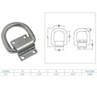 4pc Marine Boat Stainless Steel 316 1 2  Bolt-on Lashing Ring D-ring Anchor Ring