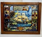 Rare Glassmasters Stained Glass H m s    the Bounty    1789 By Jack Woodson 20x16   