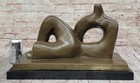 100  Solid Bronze Sculpture Signed Henry Moore Reclining Figure  Festival Decor
