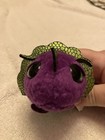Ty Beanie Teeny Stackable Landon Purple Triceratop Dinosaur Nwt Glitter Eyes
