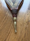 Antique Hand Painted Wood   Leather Fireplace Bellows Brass Tip Vintage Fruit