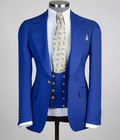 Peak Lapel Men s Suit 3pcs Business Formal Groom Jacket Tuxedo Party Prom Blazer