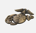 Us Marine Corps Usmc Metal Car Emblem -eagle   Globe - Bronze - Free Shipping