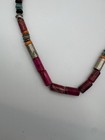 Vtg Navajo Tommy Singer 16  Signed Sterling Silver  Red Gemstone Necklace