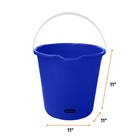 Superio 2 Gallon Utility Bucket With Handle Blue Plastic Cleaning Car Wash Pail