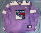 2017-18 New York Rangers Pavel Buchnevich Pre-game Worn Hockey Fights Cancer