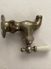Vintage Nickle Plate Hot Water Handle Water Faucet Fixture Ceramic  Read Desc