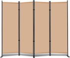 4 Panel Room Divider  6 Ft Folding Privacy Screen With Wide Feet  Freestandin   