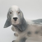 Vintage Ceramic Cocker Spaniel Figurine Standing Rare Ash Gray Silver Wavy Coat