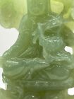 Exquisite Translucent Nephrite Jade Carved Figure Of Guanyin In Lotus Position