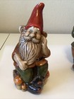 Vintage Ceramic Garden Gnome Gnomes With Mushrooms Lot Of 3 Hand Painted 8   