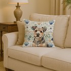 Caroline s Treasures Grizzle Tan Norfolk Terrier Coastal Sea Glass Throw Pillow