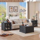 Farmhouse Coffee Table Set 3 End Table And Coffee Table   Black 24   Side Table