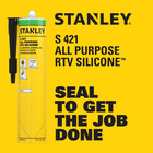 Silicone Sealant 100   Waterproof Bathroom Kitchen Window clear 12 Pack Stanley