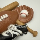 Vintage Burwood Products Sports Wall Plaque Baseball Football  3260 Plastic 1992