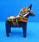 Vintage Folk Art Black Dala Horse Dalahemsl  jd Tillv  G a  Olsson   Sweden
