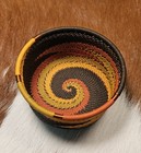 African Zulu Telephone Wire Basket coaster Flames Small Hand Woven 3 5 