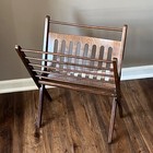 Vintage Mid-century Danish Modern Style Wood Folding Magazine Rack 21x17 5x11 5