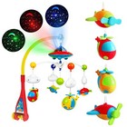 Baby Crib Mobile night Light Moon   Stars Projection music Box 108 Songs For Kid