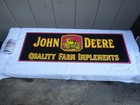 Vintage John Deere Farm Implements 36  X 12  Metal Tin Tacker Tractor Farm Sign 