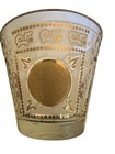 Vtg 5      x6      hazel Atlas Glass Mid Century Gold Gilded Aztec Mayan Ice Bucket Bowl