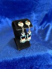Vintage Sterling Silver Zuni Multi Stone Inlay Corn Maiden Earrings No Backs