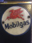 Mobil Oil Gas Cast Iron Sign Plaque Mechanic Auto Coal Collector Patina 3  Lbs
