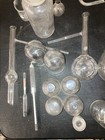 Large Lot Vintage Chemistry Laboratory Glass Beaker  Stems  Bottles  Etc