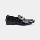 New Handmade Men Black Crocodile Moccasin  Leather Dress Loafer Shoes Men