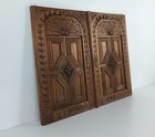 Pair Antique Door Panels Carved Wood Ornate Stunning Architectural Reclaimed Sal