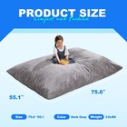 3in1 Bean Bag Chair Soft Grey Memory Foam Plush Cover