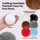 12 Pcs Faux Fur Pom Poms Hats Fluffy Balls Elastic Loop Craft 2 8 Inch Size