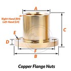 Brass Round Flange Trapezoidal Nut For Right-hand   Left-hand Thread Lead Screw