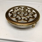 Vintage Baldwin Brass Trivet Shelburne Museum Collection Round Footed Display
