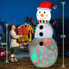 7ft Merry Christmas Inflatable Snowman Decoration With Led Lights   Music