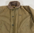 Vintage 1940s Wwii Usn Us Navy N-1 Deck Jacket Alpaca Lined Size 44