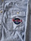 Vintage 90s Hard Rock Cafe Sacramento Denim Shirt  Xl All Is One Embroidered   