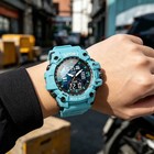 Men Military Sports Watch Waterproof Dual Display Digital Quartz Alarm Led Watch