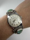 Old Pawn Navajo Native American Indian Sterling Silver Turquoise Watch Bracelet
