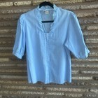 Arido  vintage Austrian German Trachten Blue Traditional Shirt Blouse  