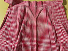 Nos - Vtg Christmas Apron Hand Embroidered Christmas Trees Red Gingham Plaid