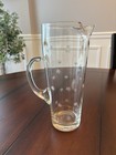 Vintage Glass Cocktail Pitcher Etched Starburst Design 9    Tall