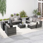 Patio Furniture Set Outdoor Conversation Set Wicker Rattan Sectional Sofa Table
